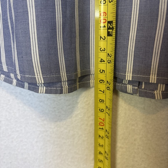 Ralph Lauren Blue White Button Down Long Sleeve Shirt Womens Extended Cuff - Picture 10 of 12